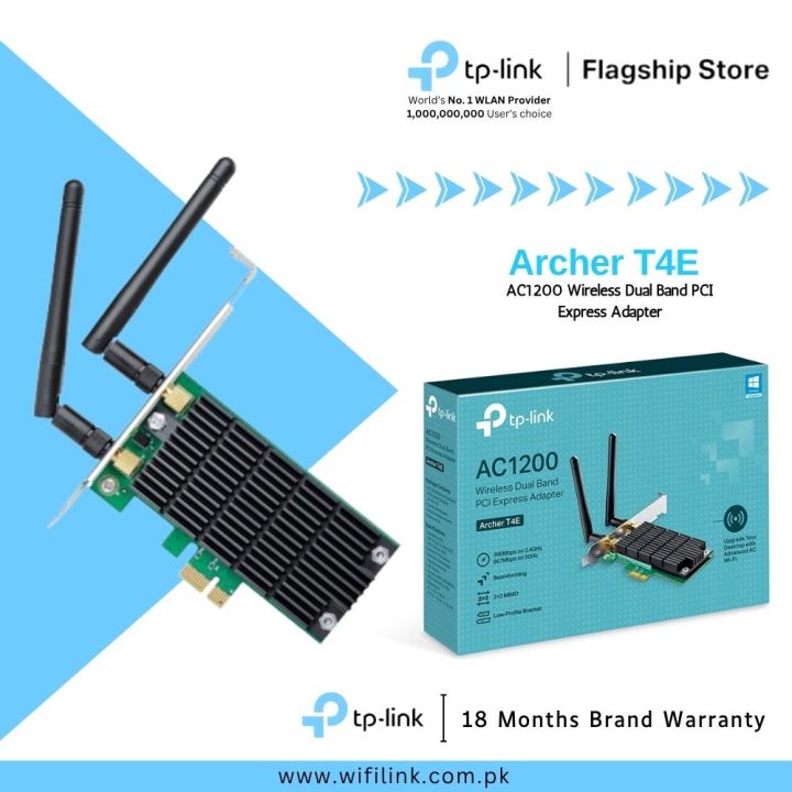 TP-Link Wi-Fi Adapter Archer T4E Wireless Dual Band PCI Express Adapter- 18 Months Brand Warranty