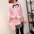 Heart with heart beat Printed Winter Fleece Poncho For Girls and Womens. 