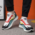 IELGY Men's shoes flying woven shoes Korean version fitness running shoes breathable casual shoes lightweight. 