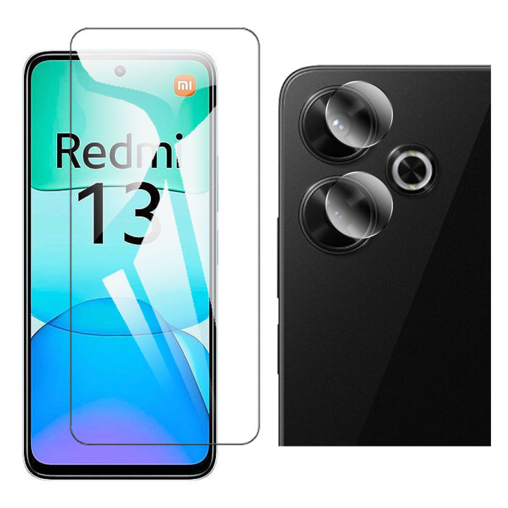 Xiaomi Redmi 13 Glass Protector Polish Screen Tempered + Back Rear Camera Protector 9H Gorilla Flexible Protection For Redmi 13