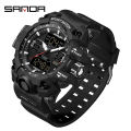 Sanda Military Industry Quality Trend Waterproof and Anti drop Multifunctional Outdoor Sports Watch SD6126-11. 