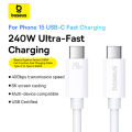 Baseus Thunderbolt 4 Type C Data Cable, USB4 8K60Hz 40Gb/s Full-Function Fast Charging Type-C to Type-C Cable 240W 1m. 