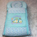 Best Qulaity Darling Baby Sleeping Bag Embroidered with 1 Pillow - Carry Bag - Crib 0-1 Year Infant Portable Baby Cots Net Infant Sleeping Bag - baby bistar gaddi - baby nest bed accessories for baby, bistar infant newborn dipper bag multicolored. 