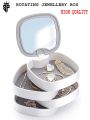 SP Dealz  Plastic Rotating Jewelry Organizer Box With Mirror Lid 4 Layer Creative Jewelry Storage Box For Earrings Ring Bracelet Lipstick (Abs, Multicolor, 11.2 X 11.2 X 12.2 Cm). 