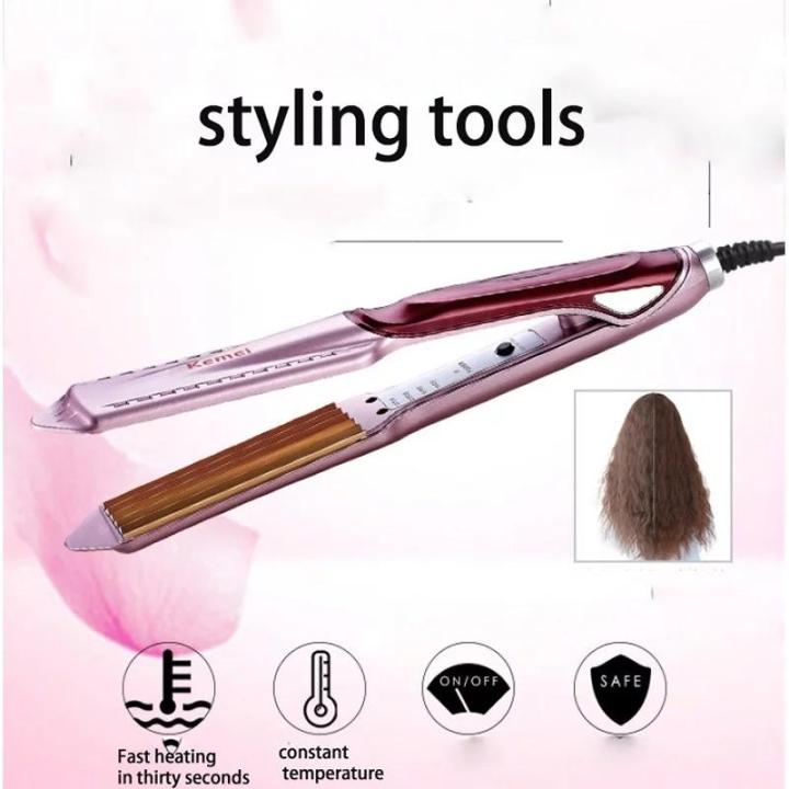 kemei%20km-473%20-%20Professional%20Hair%20Crimper%20wide%20plate%20instant%20heating%20-%20pink%20-%20Image%205
