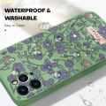 Hontinga for Honor X6A Back Cover Purple Flowers Phone Case Square Soft Liquid Silicone Mobile Cover. 