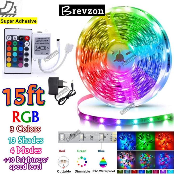 RGB led strip light - Pack of 2 For Gaming Room - 5 metre/16.4ft RGB Lights For Gaming PC -  Color Changing - Waterproof RGB led Light -with  Remote Control led strip - Complete Kit 3528