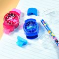 【FUN LIVE】 Novelty Mini Colourful Pencil Sharpeners Grinder With Erasers Brush For Office School Girls Supplies Machine Pencil Sharpener. 