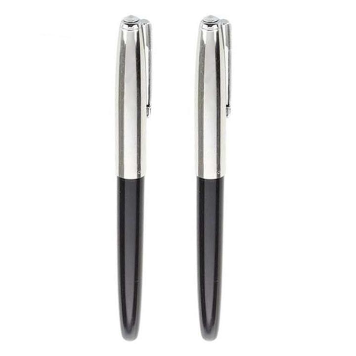 2X HERO 616 Fountain Pen Hooded Golden Nib Black Small Vintage