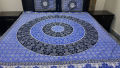 Sindhi Ajrak Style Cotton Bedsheet for King Size Double Bed 3 pcs. 