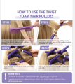 10 Pcs Flexible Hair Curling Rod - Foam Hair Rods for Curling - Flexible Hair Rollers and Curler - Foam Hair Roller - Foam Hair Curlers - Heatless Flexible Curling Rods - Hair Curlers Rollers Flexi Rods Flexible Curling Rods Set - hair styling. 
