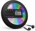 Hernido Rechargeable Portable CD Player for Car, Discman CD Player with FM Transmitter, 20 Hours Playtime Personal Compact Disc CD Player, USB CD Walkman with Headphones, Anti-Skip & Resume Playback Black. 