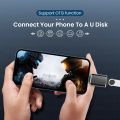 USB3.0 OTG Adapter For iPhone iOS 13 Above Data Transmission U Disk Mouse Keyboard USB To 8 Pin Converter For iPhone 14 13 iPad. 