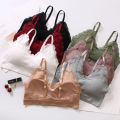 2019 spring and summer new seamless lace beautiful back Japanese threaded chest wrap adjustable shoulder straps no steel ring sleep underwear. 
