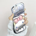 Hontinga for Xiaomi Poco M6 Pro Back Cover 3D Kuromi Melody Print Cream Texture Phone Case Wavy Edge Soft Silicone Cover. 