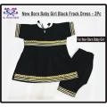 Soft Cotton Black Dress - 2Pc - For New Born Baby Girl | Suitable in All Season | New Balochi Design Baby Fashion. 
