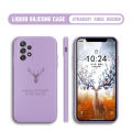 BILI for Samsung Galaxy A52S 5G Back Cover Simple Antlers Ultra Thin Soft Luxury Square Multicolor Liquid Silicone Phone Case. 
