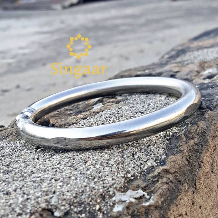 Silver Stainless Steel Heavy Bracelet/Kara for Boys and Men