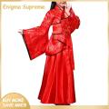 Enigma- Cotton Blend Hanfu Traditional Han Chinese Clothing Set for Girls with Wide-sleeves Top Long Skirt Perfect for Dance Stage Performance Costume Kids Hanfu Kit in Floral Print Solid Color Wide Waist. 