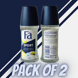 Pack of 2 Fa Sport Roll on Citrus green Scent 50ml - Henkel Dubai