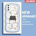 JIUMOO For Huawei P20 P20 Pro Case Cute Cartoon Funny White Cats TPU Casing Soft Protective Cover Simple Solid Candy Color Shockproof Wave Edge Phone Cases. 