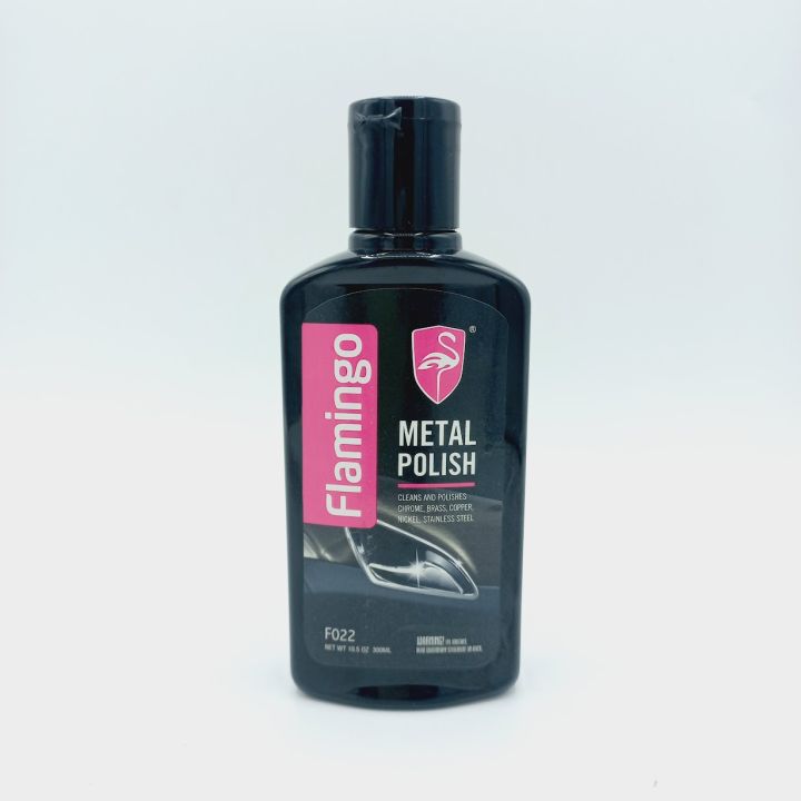 FLAMINGO Metal Polish for chrome, brass, copper, nickel, stainless steel and other metals.