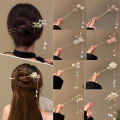 Vintage Chinese Flower Fringe Hair Sticks Fashionable Female Metal Hairpin Hair Stick Hairwear Hair Ornament Jewelry Accessories Encounter. 