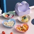 Multi-function Spit Bone Plate Set Dish Household Food Grade Plastic Spit Bone Dish Round Plate Square Heart Plate Set Dining Table Garbage Plates Small Plates Snakes Plate for Snacks. 