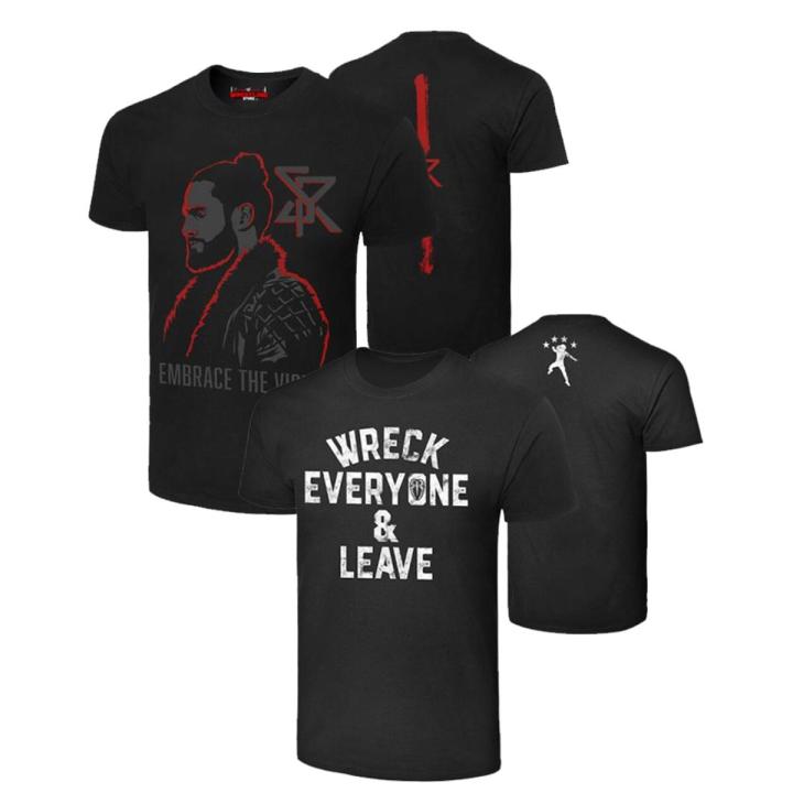 Ace- Pack of 2 Seth Rollins and SFNR Cotton Printed T-Shirt for Him