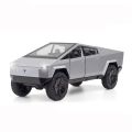 Cybertruck Diecast Collectible - 1:36 Scale, Grey Color, with Openable Doors and LED Lights. 