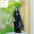Stylish Black Chiffon saree for women and girls. 