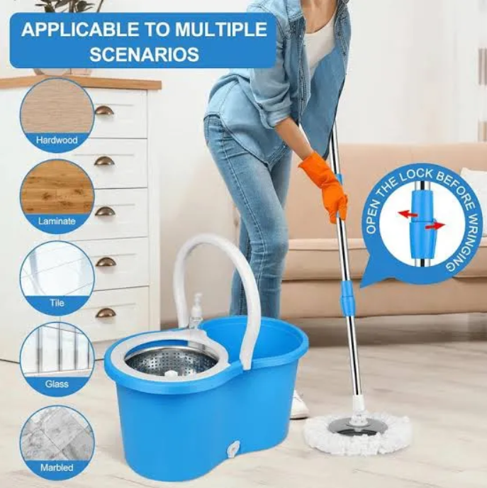 Spin%20Mop%20Bucket%20System,%20360%20Spin%20Mop%20&%20Bucket%20Floor%20Cleaning%20Stainless%20Steel%20Mop%20Bucket%20with%202%20Microfiber%20Replacement%20Head%20Refills%20-%20Image%202