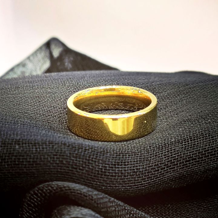 Gold-plated Round plain Challa ring