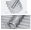 30 X 40 cm silver sticker 3d Carbon Fiber sticker paper 3D Vinyl for laptops Mobile Cars and bikes. 