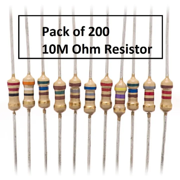 Pack of 200 - 10M Ohm Resistor 10MOhm 1/4W | Daraz.pk