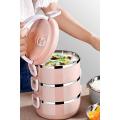 Small Lunch Box 3 Tier Insulated Tiffin Box with Vaccum Seal office thermos Shop Lunch Storage Box. 