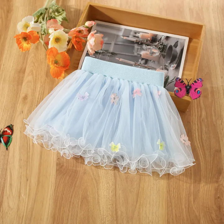 Summer%20New%20Girls'%20Baby%20Skirt%20Pommel%20Skirt%20With%20Hem%20Lace%20Flower%20Decoration%20Light%20Princess%20Skirt%20Gauze%20Skirt%20-%20Image%203