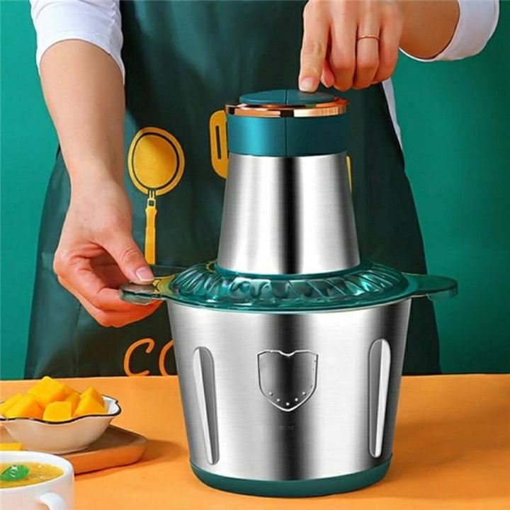 Silver Crest Quad Blades Meat Chopper with Stainless 304 grade Steel Bowl 3 Litres - Electric Food Processor, Multipurpose Smart Kitchen Food Chopper Vegetable Fruit Cutter Onion Slicer Dicer, Blender and Mincer