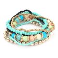 7Pcs/Set Women Boho Bohemian Mix Style Multilayer Elastic Beaded Bracelets for Banquet Party. 