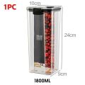 【FUN LIVE】 700/1300/1800ML Food Storage Container Plastic Kitchen Refrigerator Noodle Box Multigrain Storage Tank Transparent Sealed Cans. 