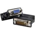DVI-I to VGA Adapter, DVI ADAPTER 24 + 5 PIN FROM MALE TO VGA 15 PIN FEMALE BLACK. 