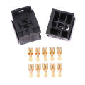 2Sets 5Pin Poles Automotive Relay Base Holder Socket With Mounting Bracket For Relays 3334485008 DJJ7054Y-6.3-21 Demoo. 