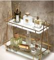 Cosmetic Storage Shelves  Makeup Organizer Rack  Acrylic & Metal (2-Tier). 