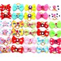 20 pieces Cute Ribbon Pet Hair Bows Elastic Rubber Band Dog Hair Accessories Cat Hair Flower Pet Photo Props Christmas Gift. 
