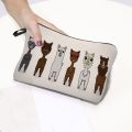 Delicate Crafts Hanging Hole Cosmetic Bag Smooth Zipper Vicuna Print Large Capacity Beauty Handbag for Vacation. 