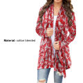 Cardigan Coat Loose Fit Snowflake Letter Print Casual Coat. 