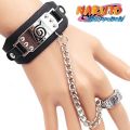 Anime Naruto Shippuden Konoha Leaf Village One Piece Attack on Titan BLEACH Black Butler FAIRY TAIL Logo Bracelet Ring Punk Rive. 