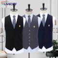 Suit Vest Top V Neck Single Breasted Pockets Waistcoat with Brooch. 