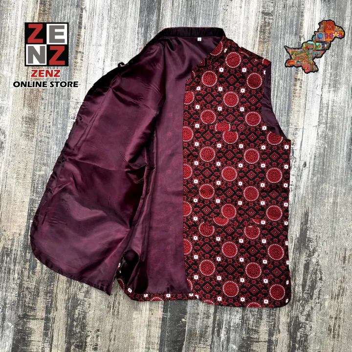 Sindhi%20Ajrak%20Waistcoat%20Koti%20for%20Boys%20&%20Men's%20Traditional%20Wear%20by%20Zenz%20Online%20Store%20-%20Image%205