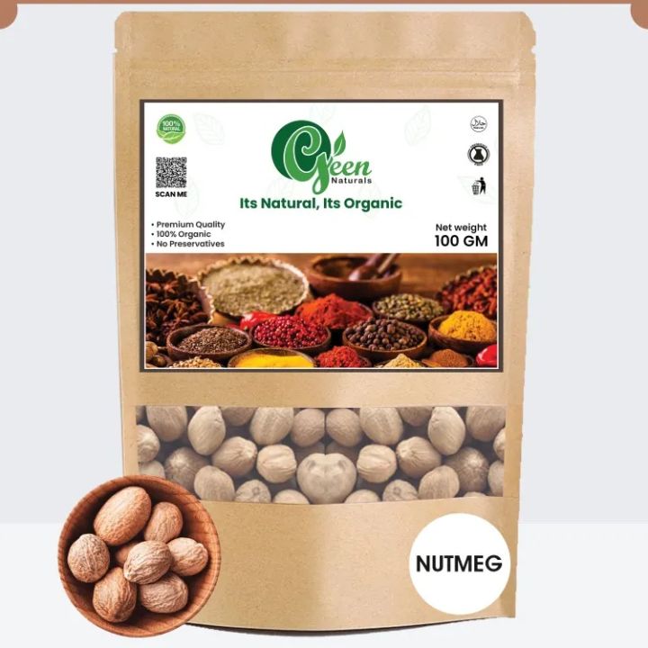 Natural Organic Whole Jaifal (Nutmeg) 100 Gram